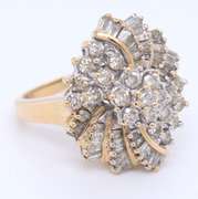 Powerful Yellow Gold Diamond Cluster Ring