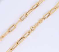 Elegant 18kt Yellow Gold Paperclip Necklace