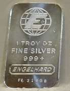 1 oz Silver Bar, Engelhard w/Ser-No