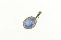 Sterling Silver Oval Moonstone Cabochon Southwestern Pendant