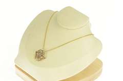 14K Yellow Gold Victorian Heart Diamond Seed Pearl Ribbon Pin/Brooch