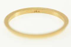 14K Yellow Gold Grooved Simple Vintage NOS 1950's Band Ring