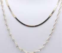 Lot of 2 Sterling Silver Chain Necklaces