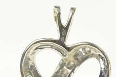 10K White Gold Curvy Heart Love Symbol Classic Romantic Pendant