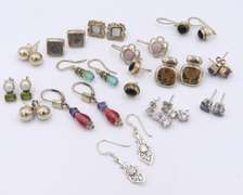 Group Lot of Vintage 925 Sterling Silver Earrings