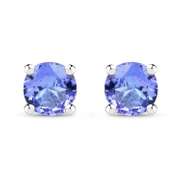 Plated Rhodium 0.46ctw Tanzanite Earrings
