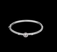 Solid rope style Center stone Dancing Bangle