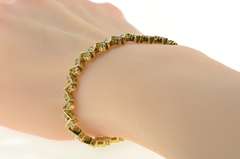 14K Yellow Gold Zig Zag White Sapphire Statement Tennis Bracelet