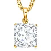 2.00 CT CREATED WHITE SAPPHIRE 10KT GOLD PENDANT
