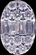 Gapping Diamond Oval 18k White Gold Earrings