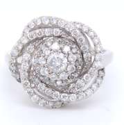 Attractive White Gold Diamond Flower Cluster Ring