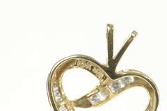 10K Yellow Gold Curvy Diamond Heart Love Symbol Classic Pendant