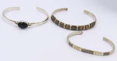 Group Lot of 3 Vintage Sterling Silver Cuff Bangles