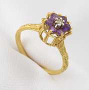 High Mount 14k Amethyst Flower Ring