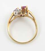 14k Marquise Ruby & Diamond Cluster