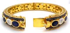 Alluring Sapphire and Diamond Bangle Bracelet