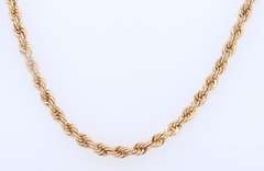 Simple Yellow Gold Rope Chain Necklace