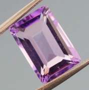 Rich violet 4.57ct emerald cut Amethyst