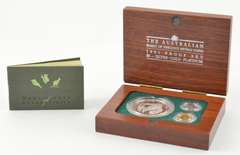 1991 $5 Australia Pf Set 1 Oz Silver, 1/20 Oz Gold, 1/20 Oz Platinum