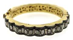 Stylish Mine Cut Diamond Bangle