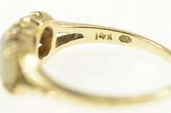 14K Yellow Gold Three Stone Oval Natural Opal Statement Ring