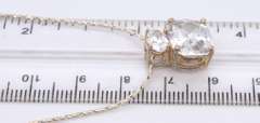 925 Sterling Silver Cubic Zirconia Pendant on Italian Chain Necklace