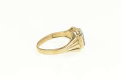 10K Yellow Gold Bezel Set Simulated Blue Sapphire Vintage Ring