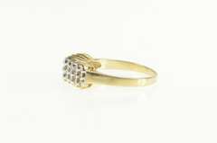 10K Yellow Gold Tiered Diamond Squared Row Band Ring