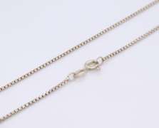 Vintage Sterling Silver Italian Box Chain Necklace