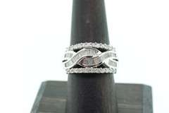 14KT SOLID WHITE GOLD AND 1.0 CARAT DIAMOND BAND