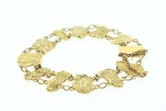 Antique 18k Gold Nugget Chain Bracelet