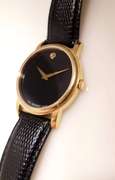 Movado Museum classic Black Yellow Gold Plated Stainless Steel  MO.01.1.34.6002 Men's Wristwatch 38 mm