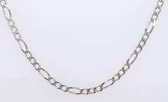 Vintage Italian Sterling Silver Figaro Chain Necklace