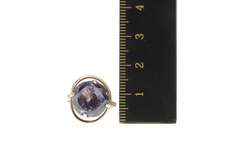 14K Yellow Gold 1930's Syn. Amethyst Swirl Cocktail Statement Ring