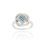 Sterling Silver 1/4ct Blue Diamond Love Knot Ring
