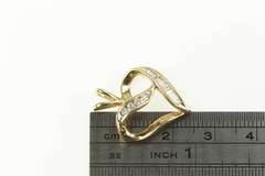 10K Yellow Gold Curvy Diamond Heart Love Symbol Classic Pendant