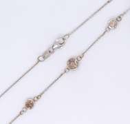 Stylish White Gold 2.50CTW Bezel Set Brown Diamond Necklace