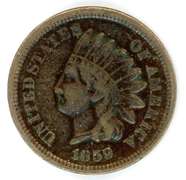 1859 Copper Nickel Indian Head Cent