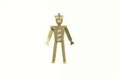 14K Yellow Gold Diamond Button Robot Articulated Statement Pendant