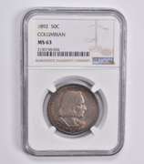 MS63 1892 Columbian Commemorative Half Dollar NGC