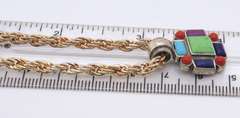 Vintage Sterling Silver Multi Gemstone Pendant on Chain