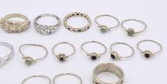 Group Lot of Vintage 925 Sterling Silver Rings