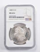 MS62* STAR 1880-S Morgan Silver Dollar NGC