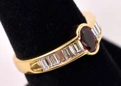 Marvelous Ruby and Diamond Band Ring in 18K Yellow Gold