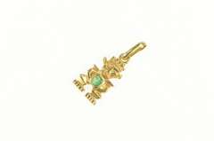 18K Yellow Gold Emerald Peruvian Peru Traditional Figure Charm/Pendant