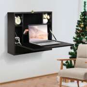 Wall Mounted Desk With Storage Shelves