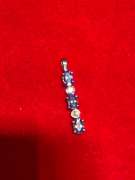 14K WHITE GOLD , DIAMOND AND TANZANITE PENDANT