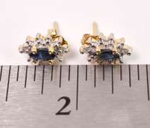 Dazzling Sapphire and Diamond Earrings in Yellow Gold