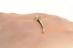 14K Yellow Gold 0.32 Ct Diamond Solitaire Victorian Engagement Ring
