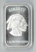 Buffalo Indian Head 1 oz .999 Silver Bar